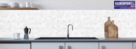 keukenprint-keukenachterwand-hexagon-tegels-wit