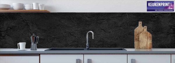 keukenprint-keukenachterwand-zwart-steen